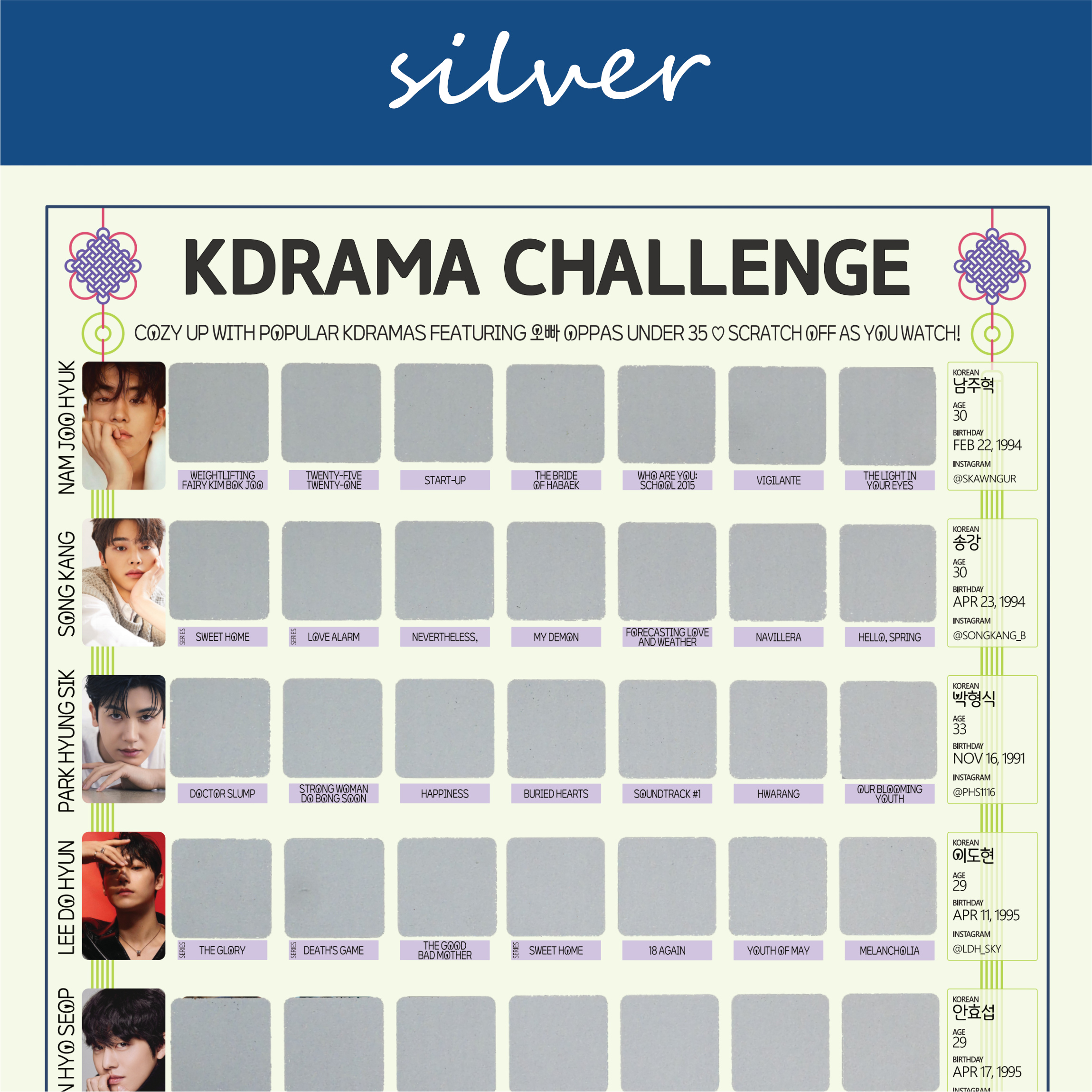Oppas Under 35-Kdrama Challenge Scratch-Off Poster Tracker - Image 7