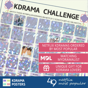 2025 Version! 49 Netflix Kdrama Challenge Scratch-Off Poster Tracker