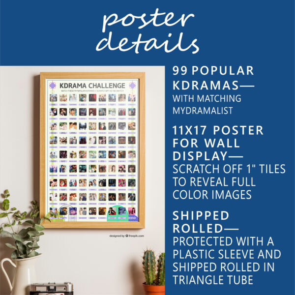 99 Most Popular Kdramas Scratch-Off Poster (2025 Edition) – Essential Kdrama Watchlist – 11×17 Wall Art